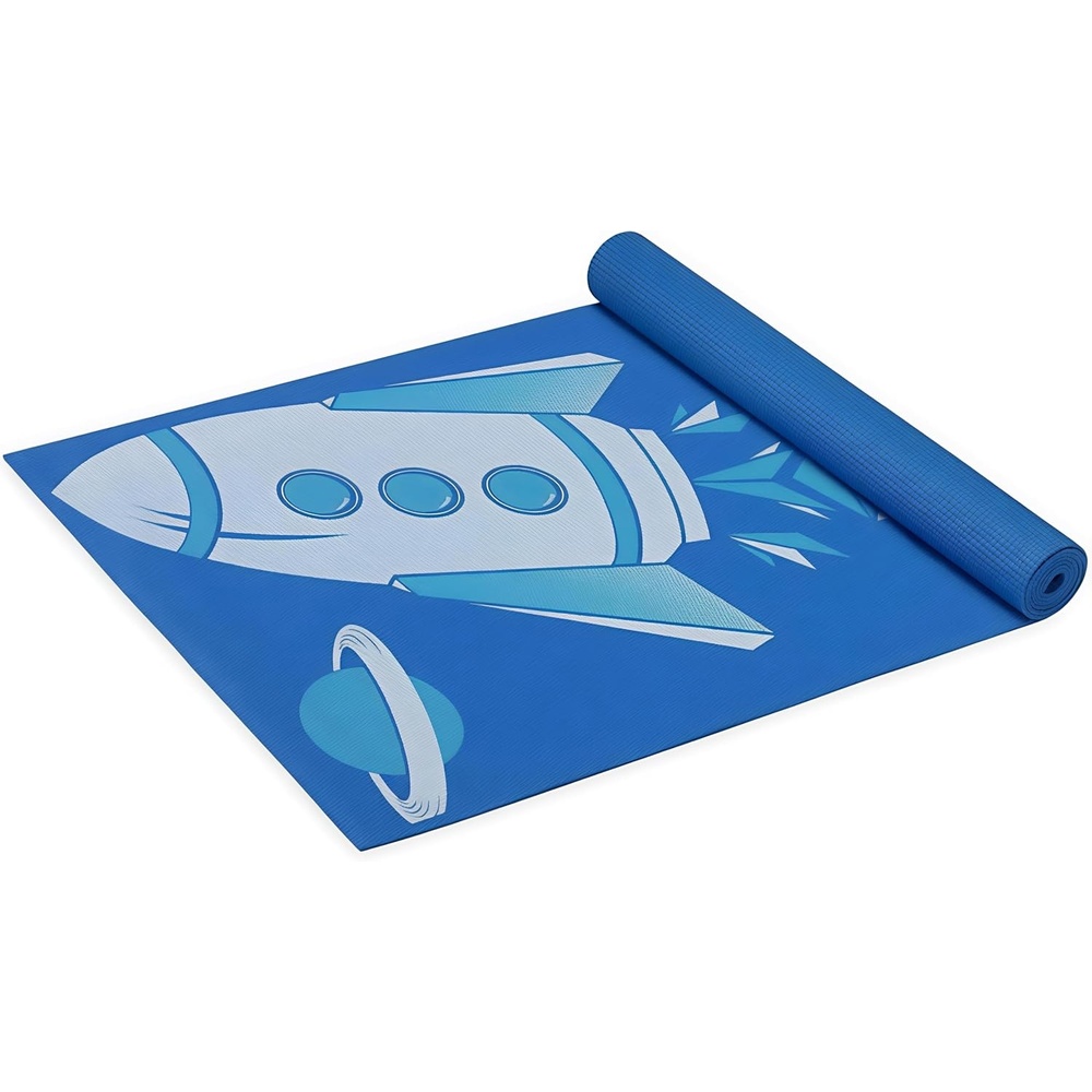 image:imageGaiam Kids Printed Yoga Mat NonToxic Fun Design 3mmBlue Rocket
