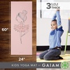 Gaiam Kids Printed Yoga Mat, Non-Toxic, Fun Design, 3mm(Ballerina)