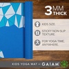 Gaiam Kids Printed Yoga Mat, Non-Toxic, Fun Design, 3mm(Blue Rocket)