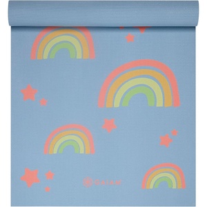 Gaiam Kids Printed Yoga Mat, Non-Toxic, Fun Design, 3mm(Rainbow Stars)