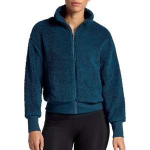 Gaiam Women’s Sherpa Jacket, Cropped Fit, Stretch Heavyweight Material(Reflecting Pond)