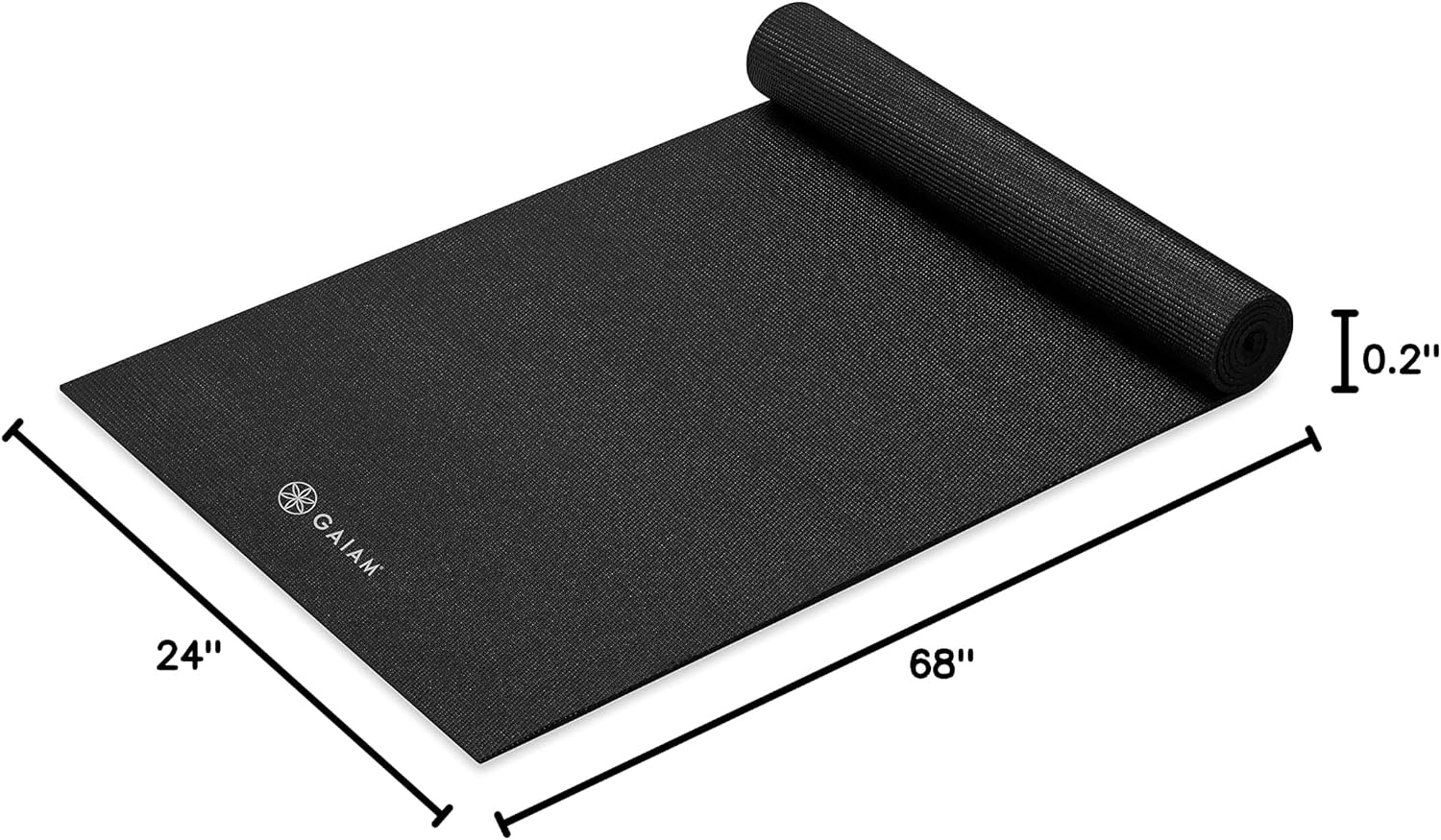 image:imageGaiam Yoga Mat Premium 5mm Solid Thick Non Slip Exercise amp Fitness Mat for All Types of Yoga Pilates amp Floor Workouts 68 x 24 x 5mmBlack