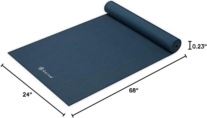 image:imageGaiam Yoga Mat Premium 5mm Solid Thick Non Slip Exercise amp Fitness Mat for All Types of Yoga Pilates amp Floor Workouts 68 x 24 x 5mmMarine