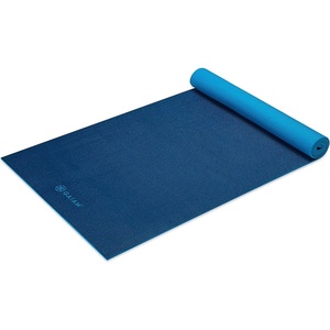 Gaiam Yoga Mat, Solid Color Non-Slip, 6mm(Navy/Blue)