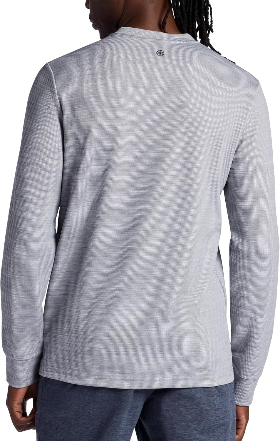 image:imageGaiam Mens Cozy amp Cool Henley Shirt Standard Fit Stretch Midweight Micro Waffle Jacquard MaterialSleet Heather