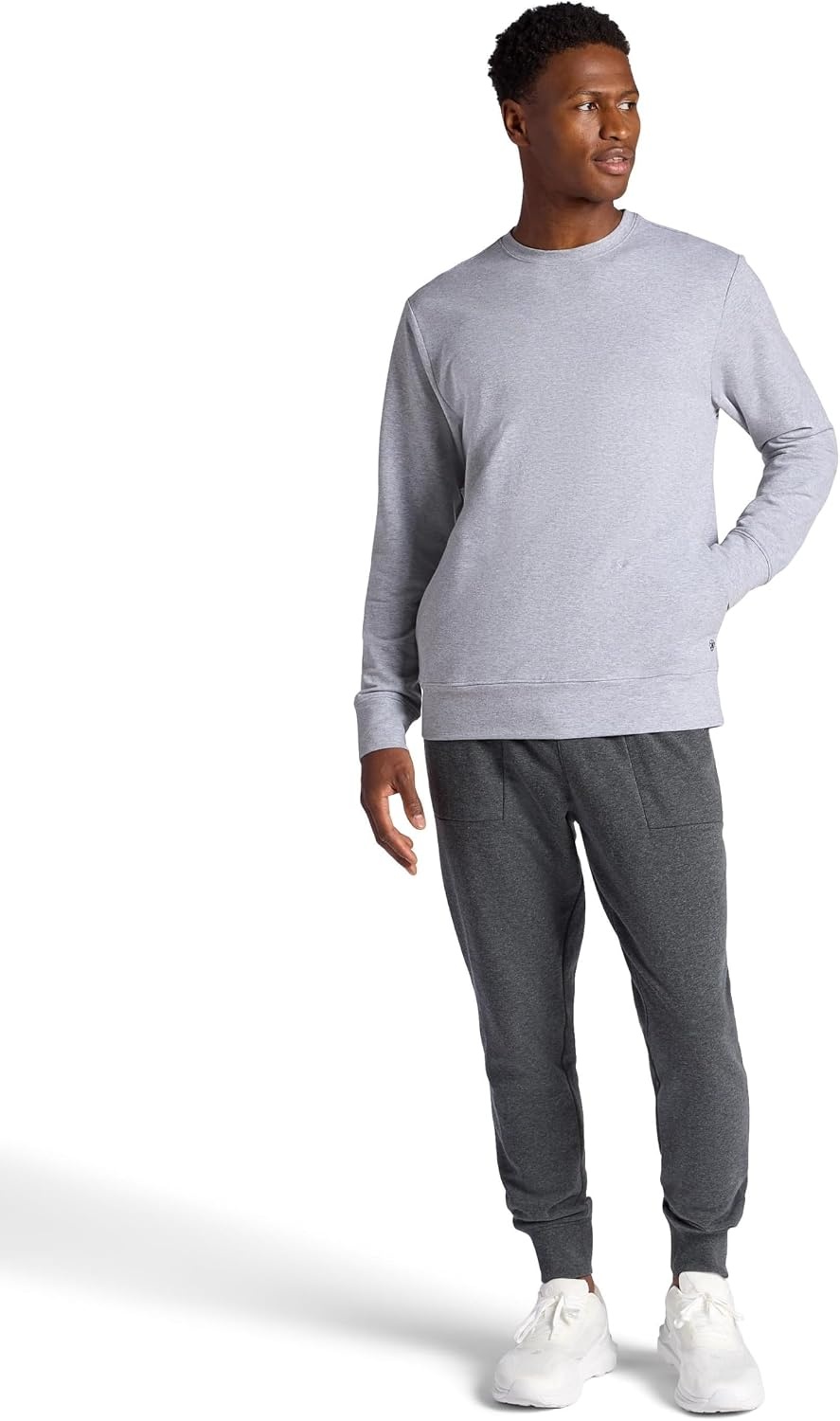 image:imageGaiam mens Namaste Crewneck Top Relaxed Fit Stretch Heavyweight Terry MaterialGrey Heather