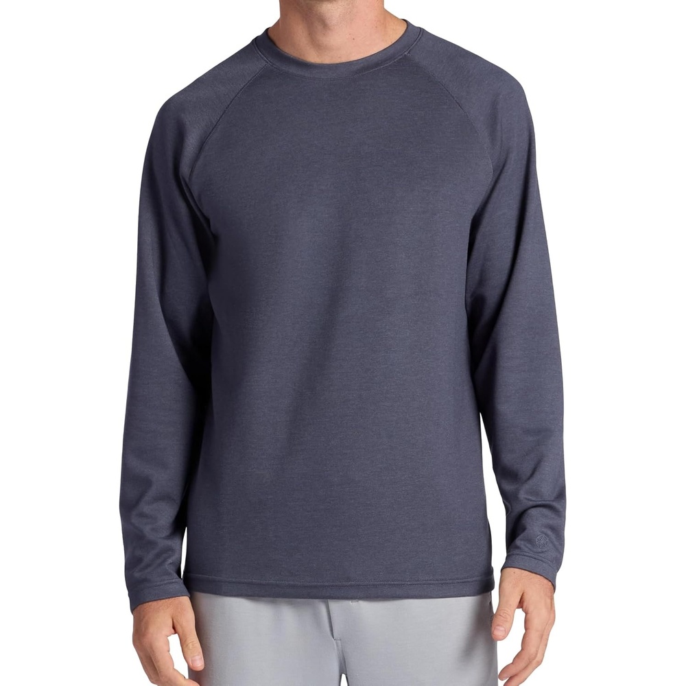 image:imageGaiam Mens Flow State Long Sleeve Crewneck Top Standard Fit Stretch Midweight MaterialCool Grey Heather