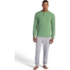 Gaiam Men’s Cozy & Cool Henley Shirt, Standard Fit, Stretch Midweight Micro Waffle Jacquard Material(Loden Frost)