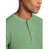 Gaiam Men’s Cozy & Cool Henley Shirt, Standard Fit, Stretch Midweight Micro Waffle Jacquard Material(Loden Frost)