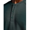 Gaiam Men’s Cozy & Cool Henley Shirt, Standard Fit, Stretch Midweight Micro Waffle Jacquard Material(Pine Grove Heather)