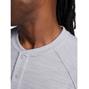 Gaiam Men’s Cozy & Cool Henley Shirt, Standard Fit, Stretch Midweight Micro Waffle Jacquard Material(Sleet Heather)