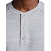 Gaiam Men’s Cozy & Cool Henley Shirt, Standard Fit, Stretch Midweight Micro Waffle Jacquard Material(Sleet Heather)