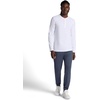 Gaiam Men’s Cozy & Cool Henley Shirt, Standard Fit, Stretch Midweight Micro Waffle Jacquard Material(Stark White)