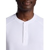 Gaiam Men’s Cozy & Cool Henley Shirt, Standard Fit, Stretch Midweight Micro Waffle Jacquard Material(Stark White)
