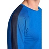 Gaiam Men’s Power Long Sleeve Crewneck Raglan Top, Standard Fit, Stretch Midweight Material(Classic Blue Heather/Navy Heather)