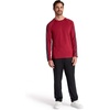Gaiam Men’s Power Long Sleeve Crewneck Raglan Top, Standard Fit, Stretch Midweight Material(Garnet Heather/Ebony Heather)