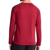 Gaiam Men’s Power Long Sleeve Crewneck Raglan Top, Standard Fit, Stretch Midweight Material(Garnet Heather/Ebony Heather)