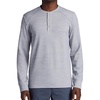 Gaiam Men’s Cozy & Cool Henley Shirt, Standard Fit, Stretch Midweight Micro Waffle Jacquard Material(Sleet Heather)