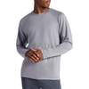 Gaiam Men’s Flow State Long Sleeve Crewneck Top, Standard Fit, Stretch Midweight Material(Sleet)