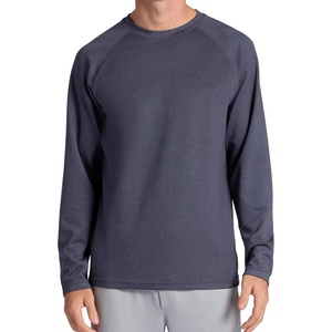 Gaiam Men’s Flow State Long Sleeve Crewneck Top, Standard Fit, Stretch Midweight Material(Cool Grey Heather)