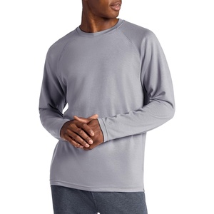 Gaiam Men’s Flow State Long Sleeve Crewneck Top, Standard Fit, Stretch Midweight Material(Sleet)