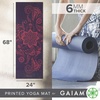 Gaiam Premium Yoga Mat, 6mm Thick Print Mat(Aubergine Swirl)