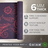 Gaiam Premium Yoga Mat, 6mm Thick Print Mat(Aubergine Swirl)