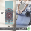 Gaiam Premium Yoga Mat, 6mm Thick Print Mat(Santorini)