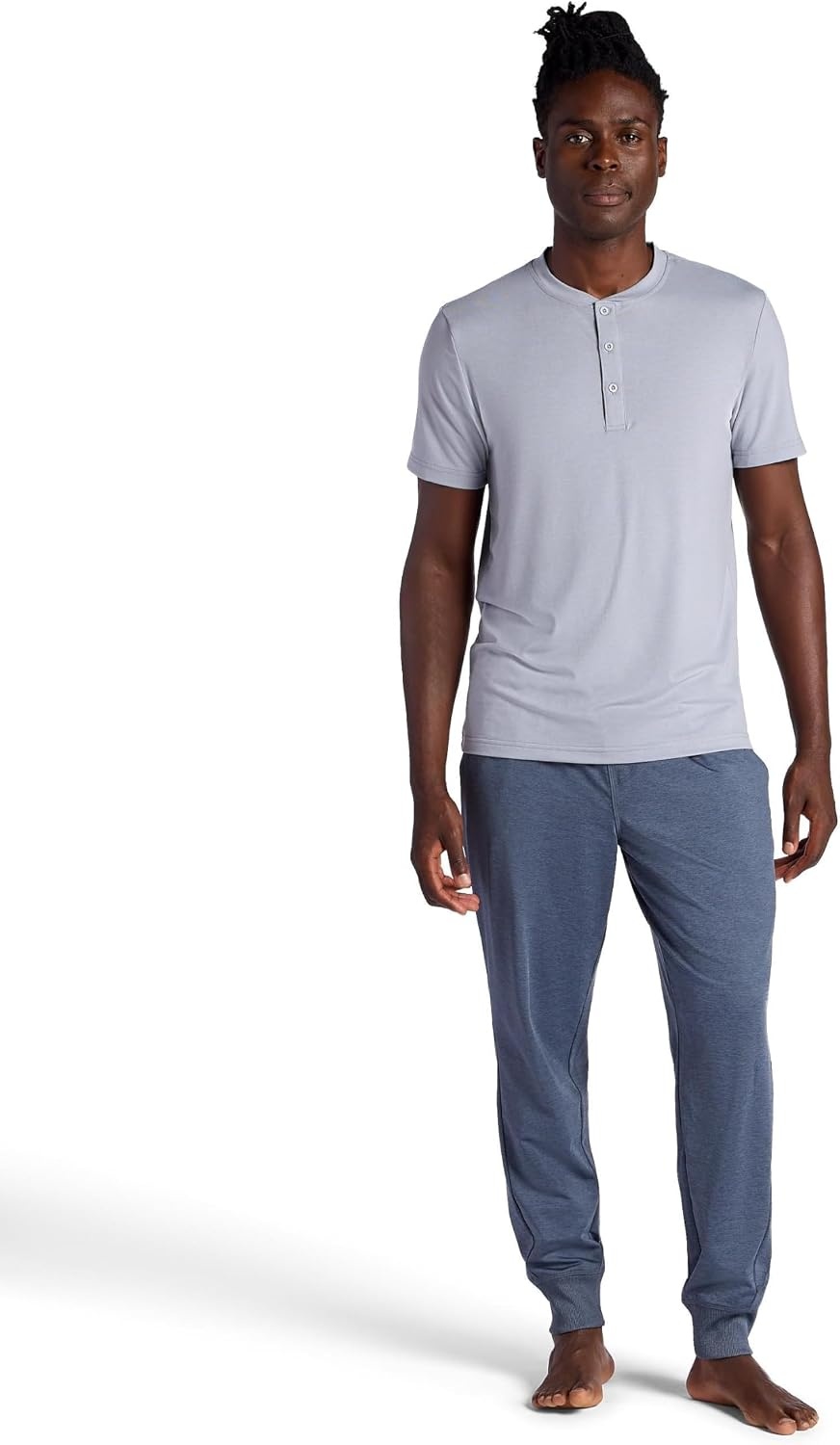 image:imageGaiam Mens Serenity Flow Jogger Standard Fit 30 Inseam Stretch Midweight MaterialCool Grey Heather