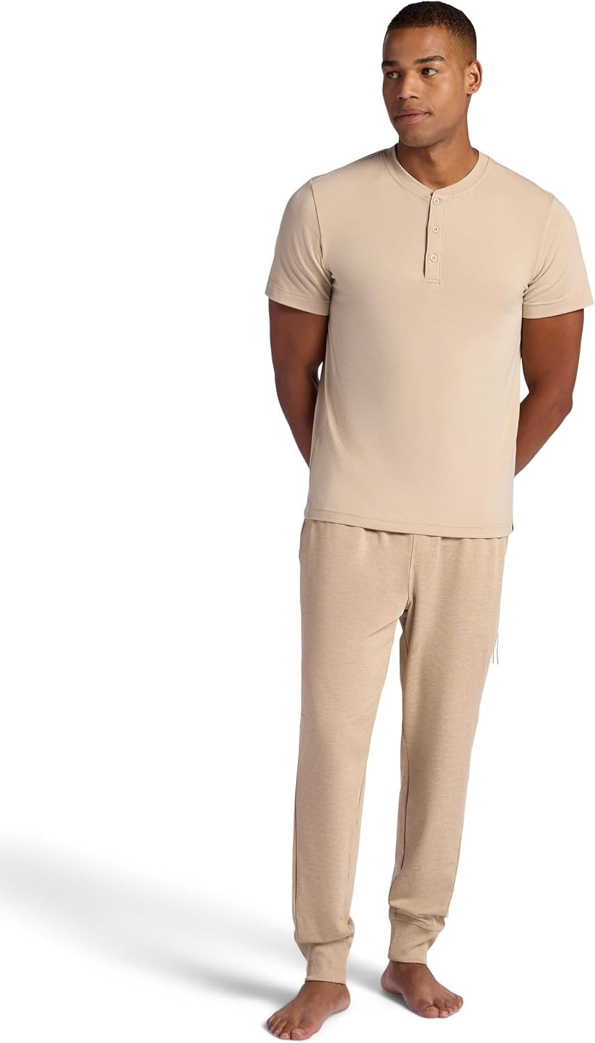 image:imageGaiam Mens Serenity Flow Jogger Standard Fit 30 Inseam Stretch Midweight MaterialHumus Heather