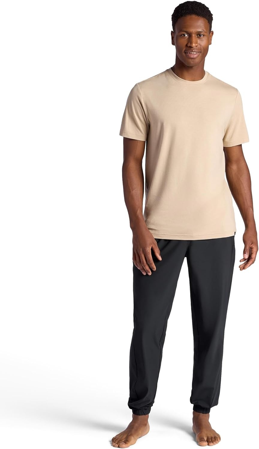 image:imageGaiam Mens Warrior Pose Pant Standard Fit 31 Inseam Stretch Lightweight Material MoistureWickingBlack