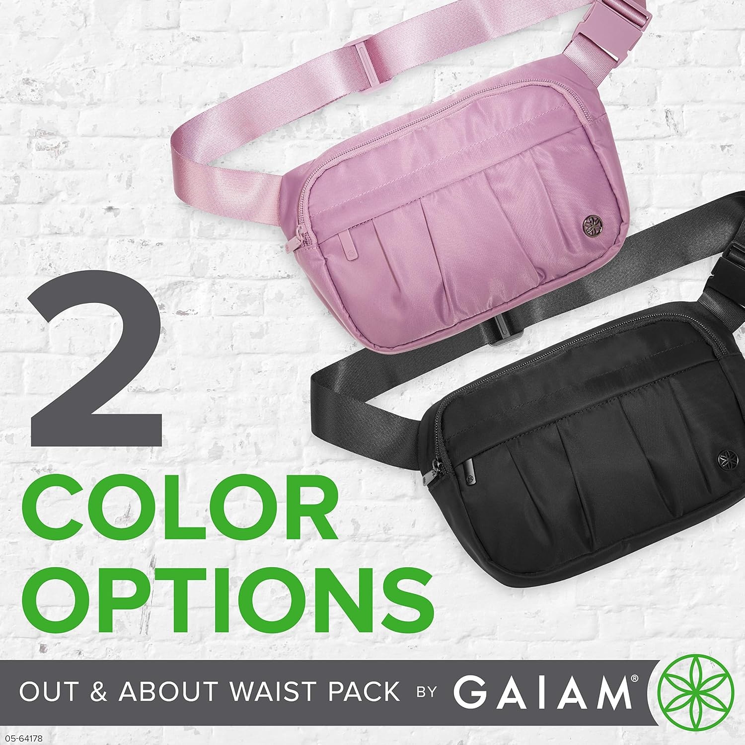 image:imageGaiam Fanny Pack Running Belt Bag Out amp About Waist Pack Cell Phone Holder Exercise Gym Slim Zipper Workout Pouch Jogging Bag Multi Pocket Adjustable Walking Runner Accessories WomenRose