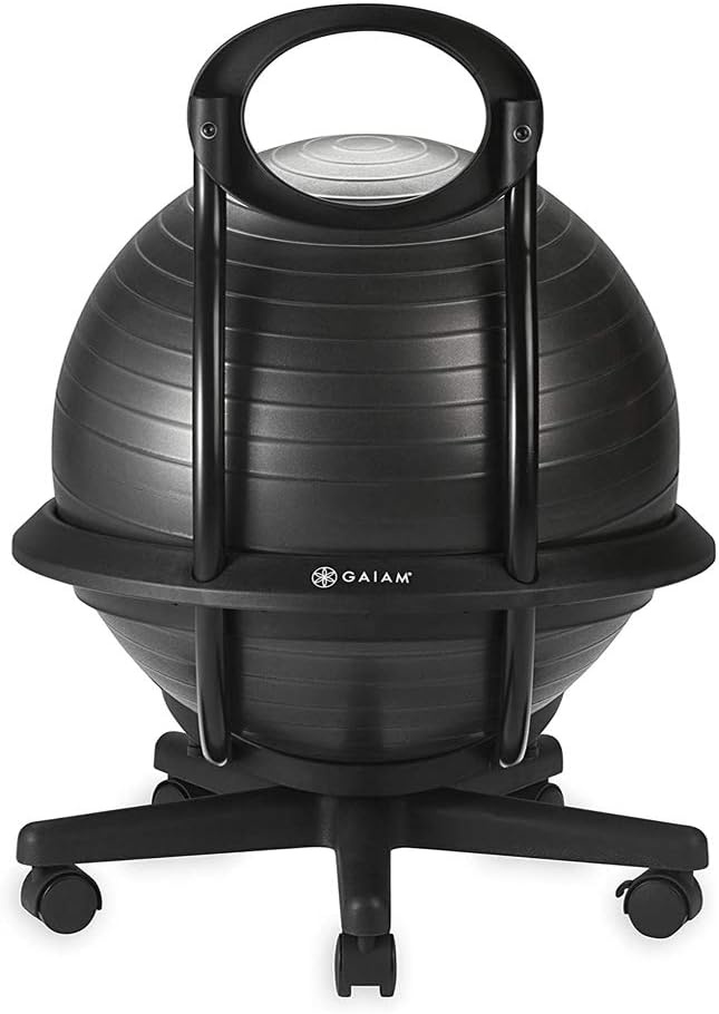 image:imageGaiam Ultimate Balance Ball Chair Swivel Base Home amp OfficeStandard Base Black
