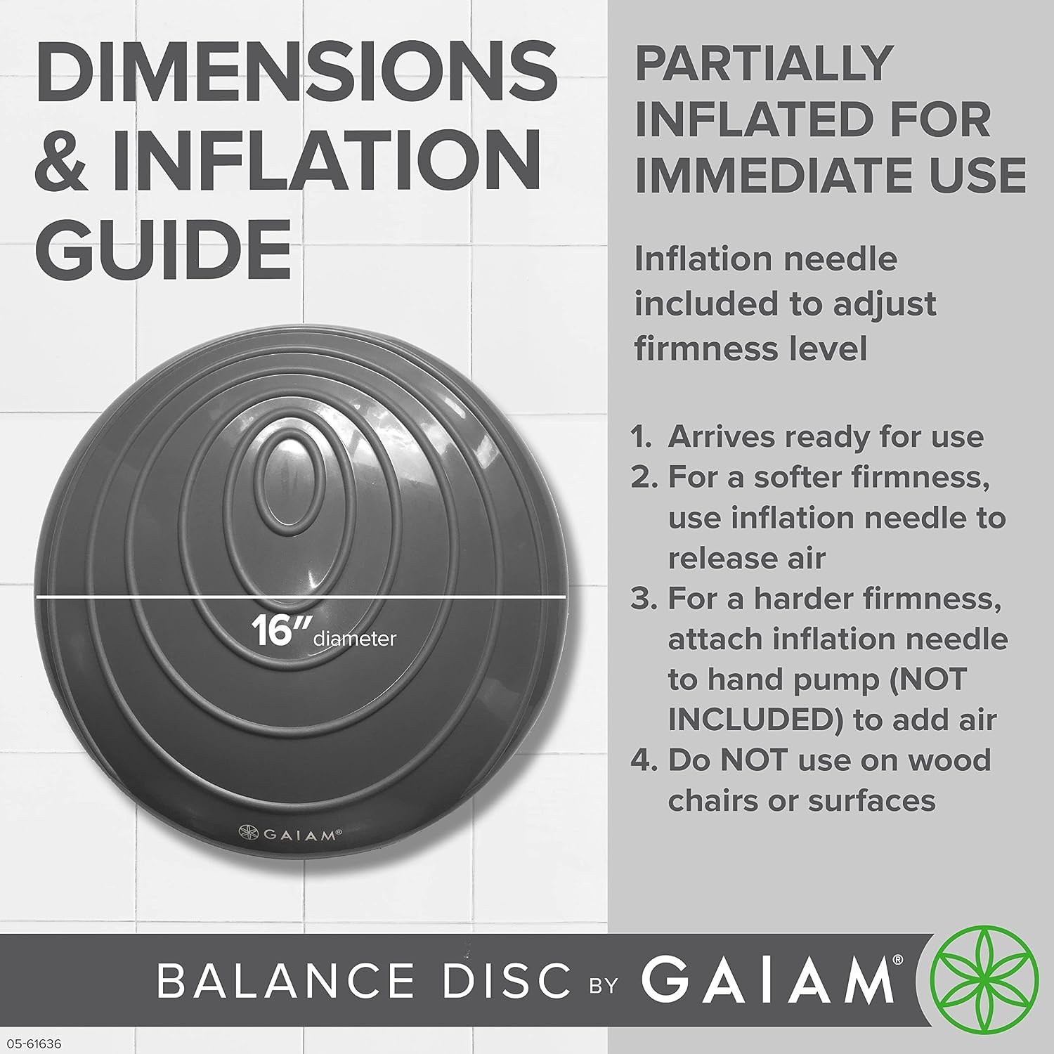 image:imageGaiam Balance Disc Wobble Cushion 16 Core Stability SeatBlack
