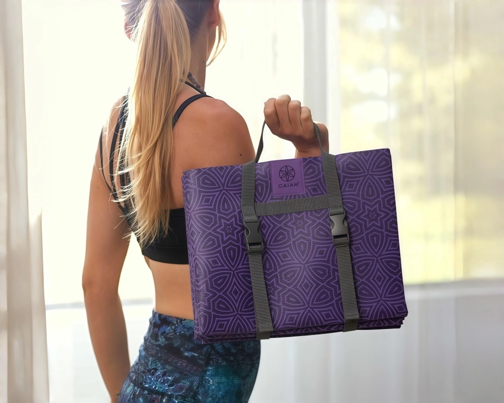 GAIAM non slip yoga mat and FitnessAtHome