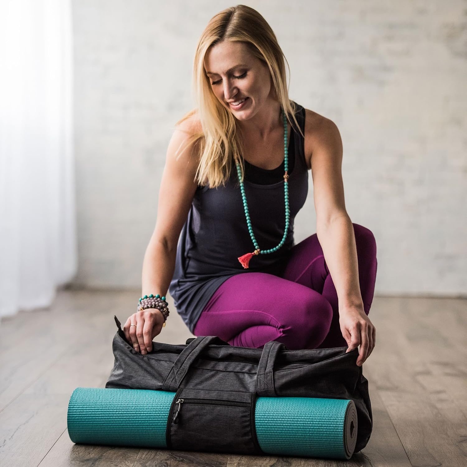 image:imageGaiam All Day Yoga Tote Yoga Mat Bag Grey