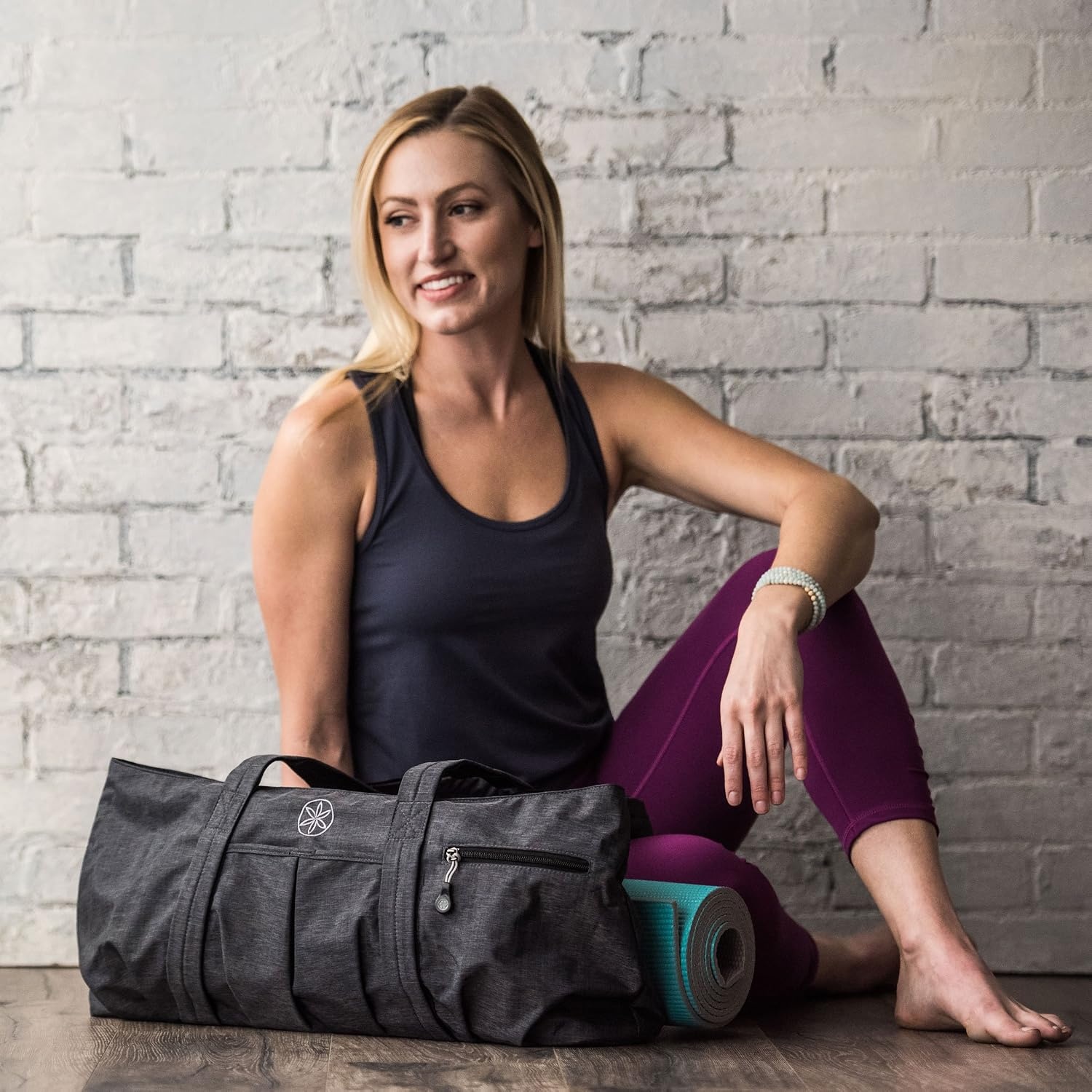 image:imageGaiam All Day Yoga Tote Yoga Mat Bag Grey