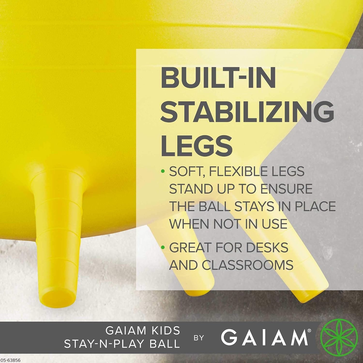 image:imageGaiam Kids StayNPlay Childrens Balance Ball Flexible School Chair Active Classroom Desk Alternative Seating BuiltIn StayPut Soft Stability Legs Includes Air Pump 45cm Purple Miss Sunshine