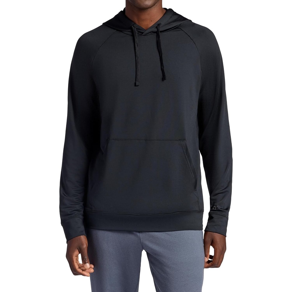 image:imageGaiam Mens Zen Flex Pullover Hoodie Standard Fit Stretch Midweight Terry MaterialBlack