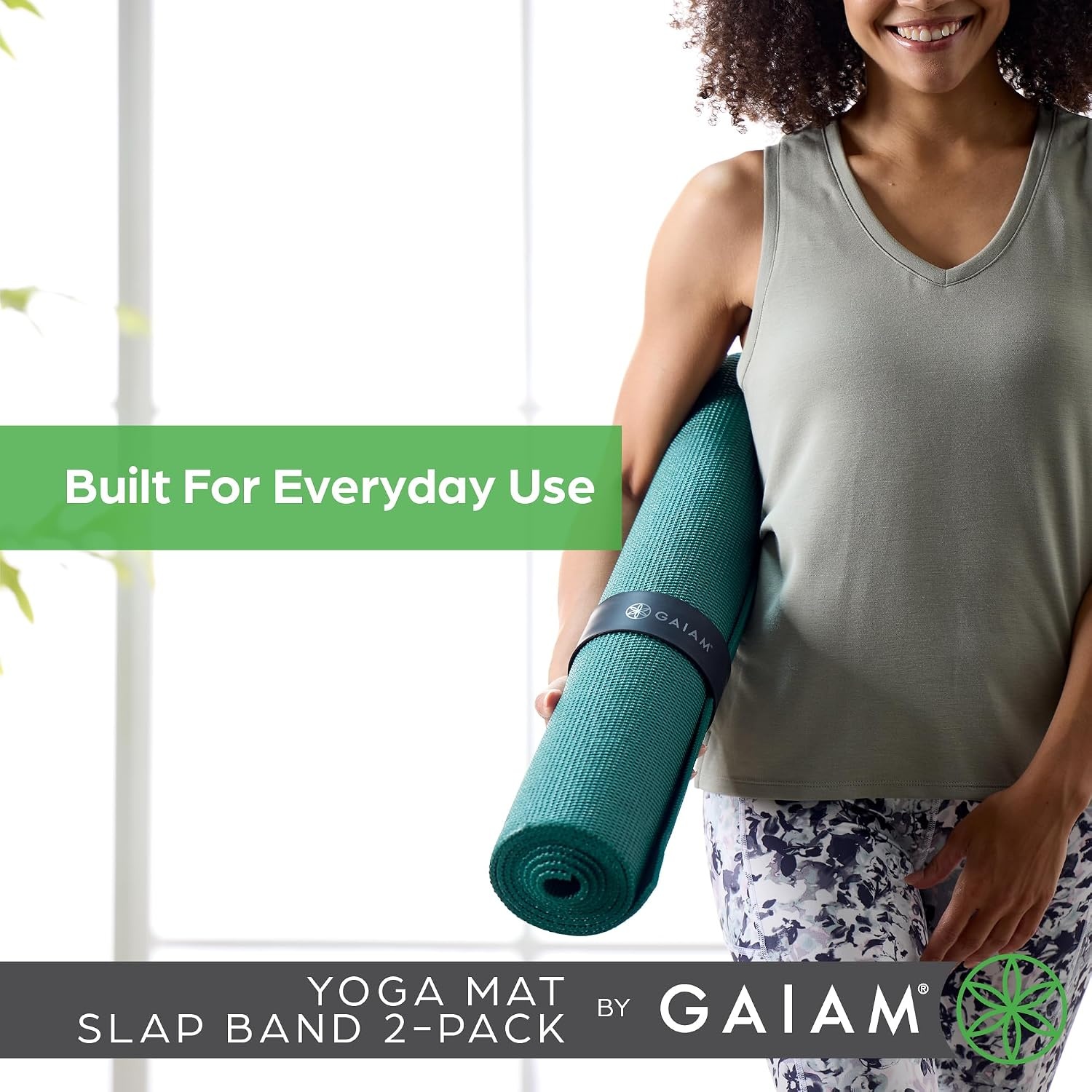 image:imageGaiam Yoga Mat Slap Band SlapOn trap for Easy Storage amp Travel Durable Snap Band Fits Most Rolled Yoga Pilates amp Exercise Mats