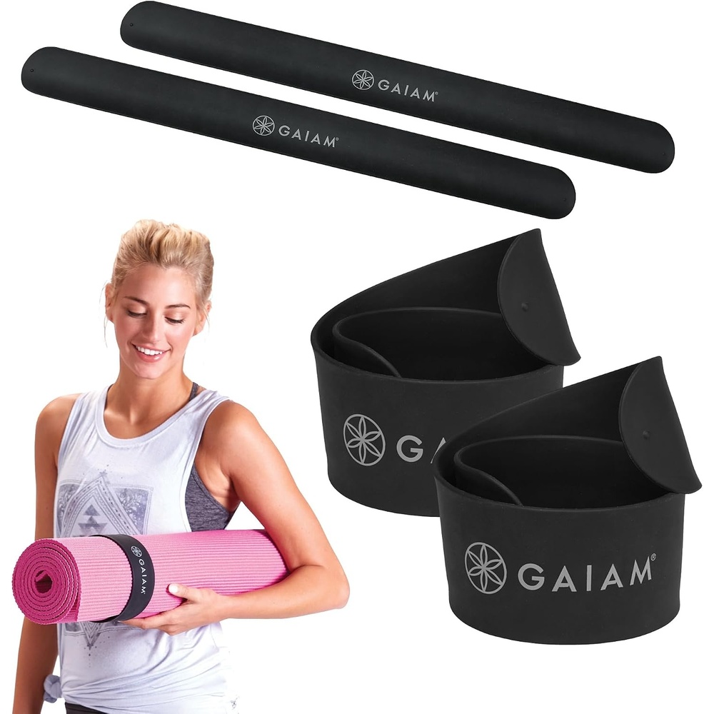 image:imageGaiam Yoga Mat Slap Band SlapOn trap for Easy Storage amp Travel Durable Snap Band Fits Most Rolled Yoga Pilates amp Exercise Mats