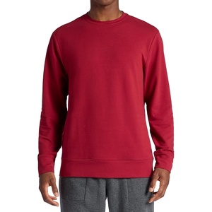 Gaiam mens Namaste Crewneck Top, Relaxed Fit, Stretch Heavyweight Terry Material(Biking Red)