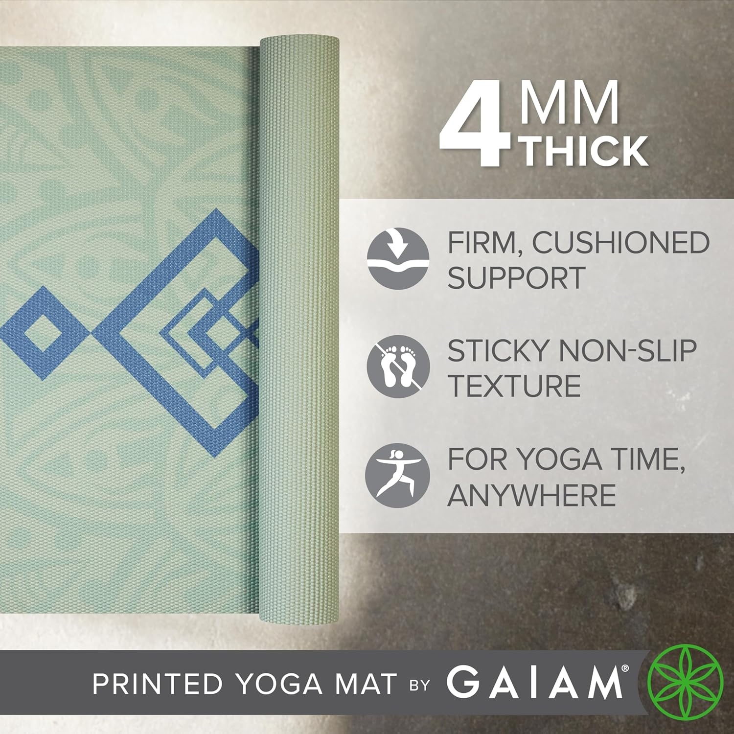 image:imageGaiam Yoga Mat Classic Print 4mm NonSlip MatFijian Dream