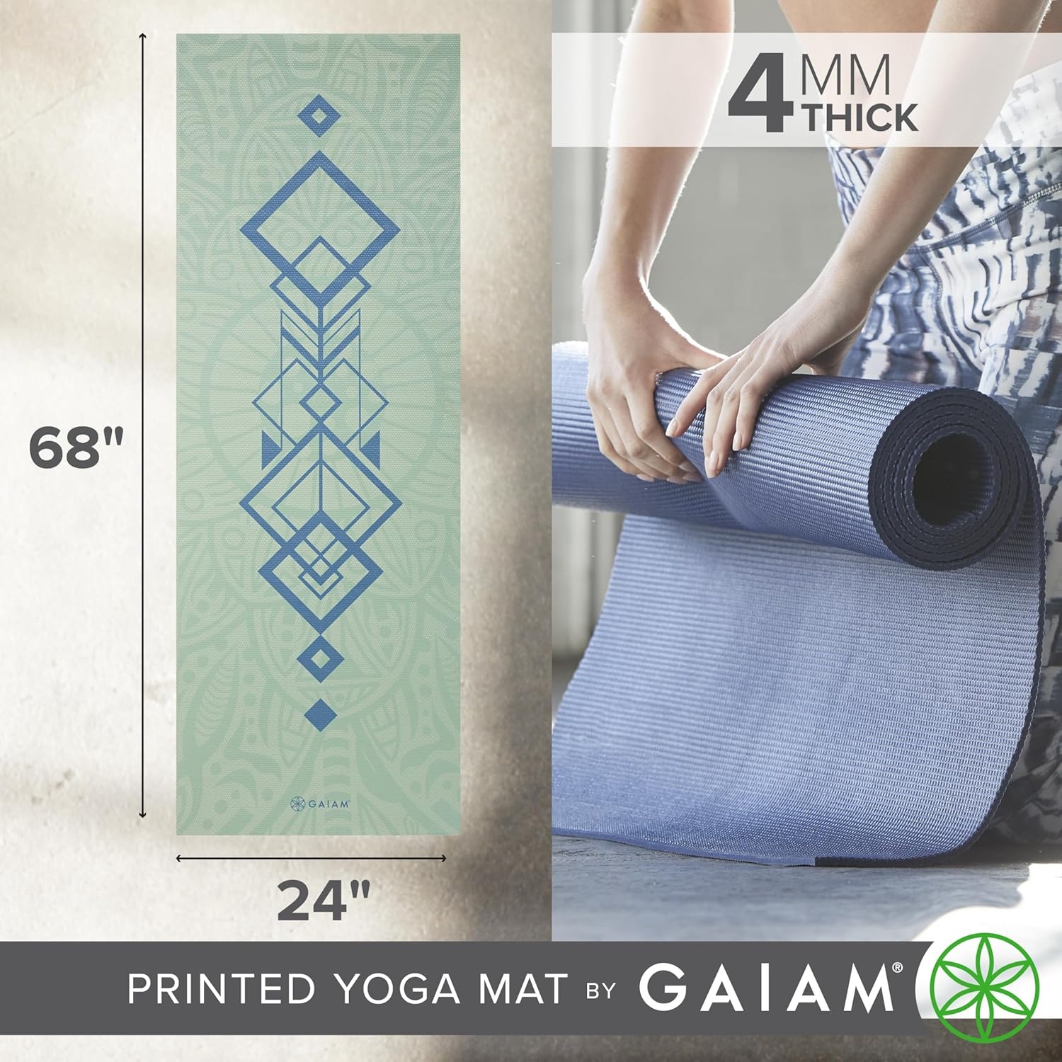 image:imageGaiam Yoga Mat Classic Print 4mm NonSlip MatFijian Dream