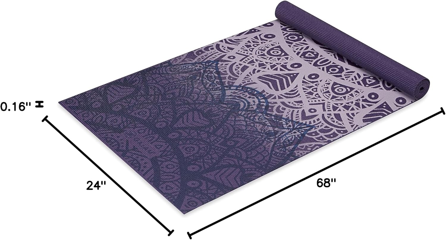image:imageGaiam Yoga Mat Classic Print 4mm NonSlip MatPurple Lattice