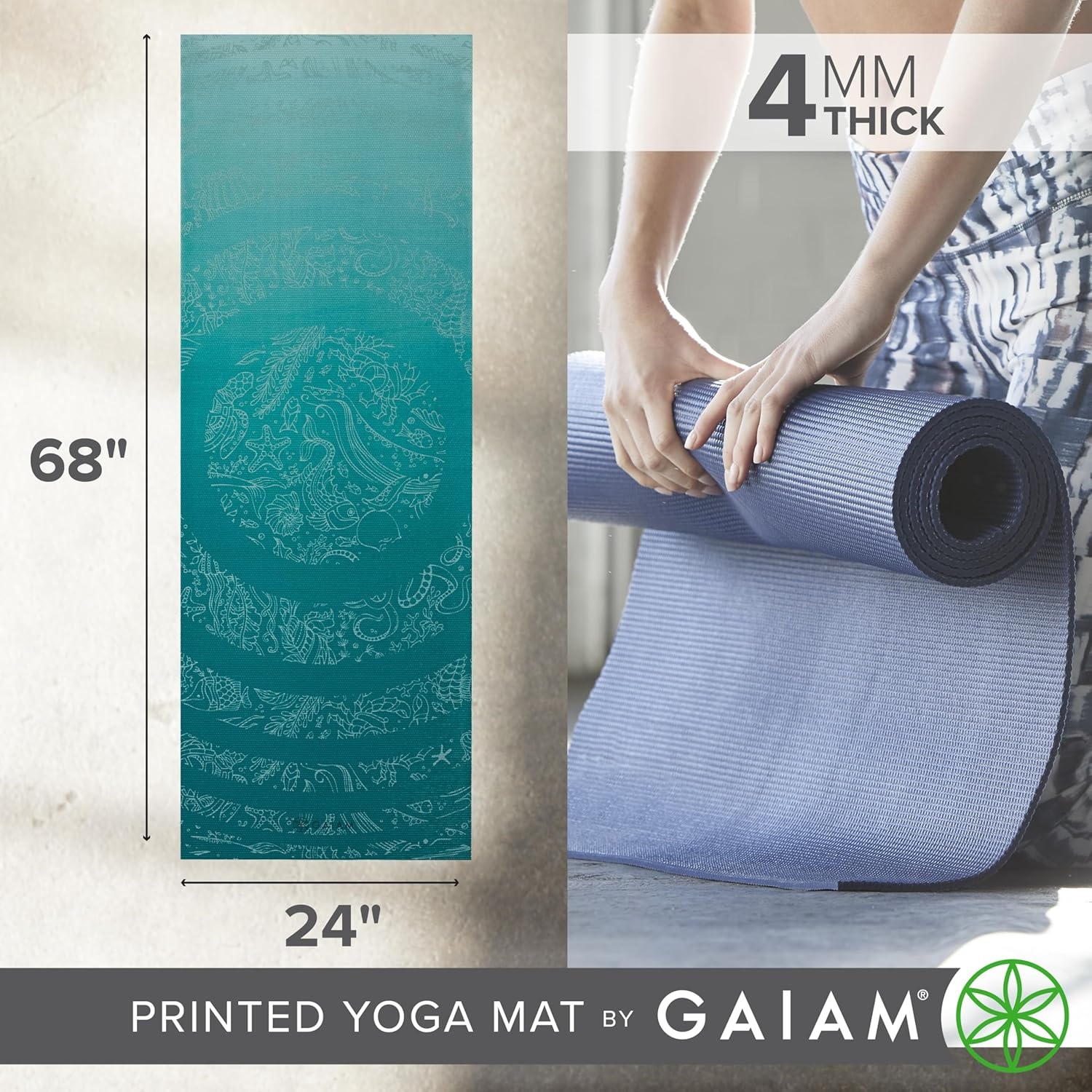 image:imageGaiam Yoga Mat Classic Print 4mm NonSlip MatUnder the Sea