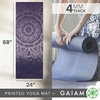 Gaiam Yoga Mat Classic Print, 4mm Non-Slip Mat(Purple Lattice)