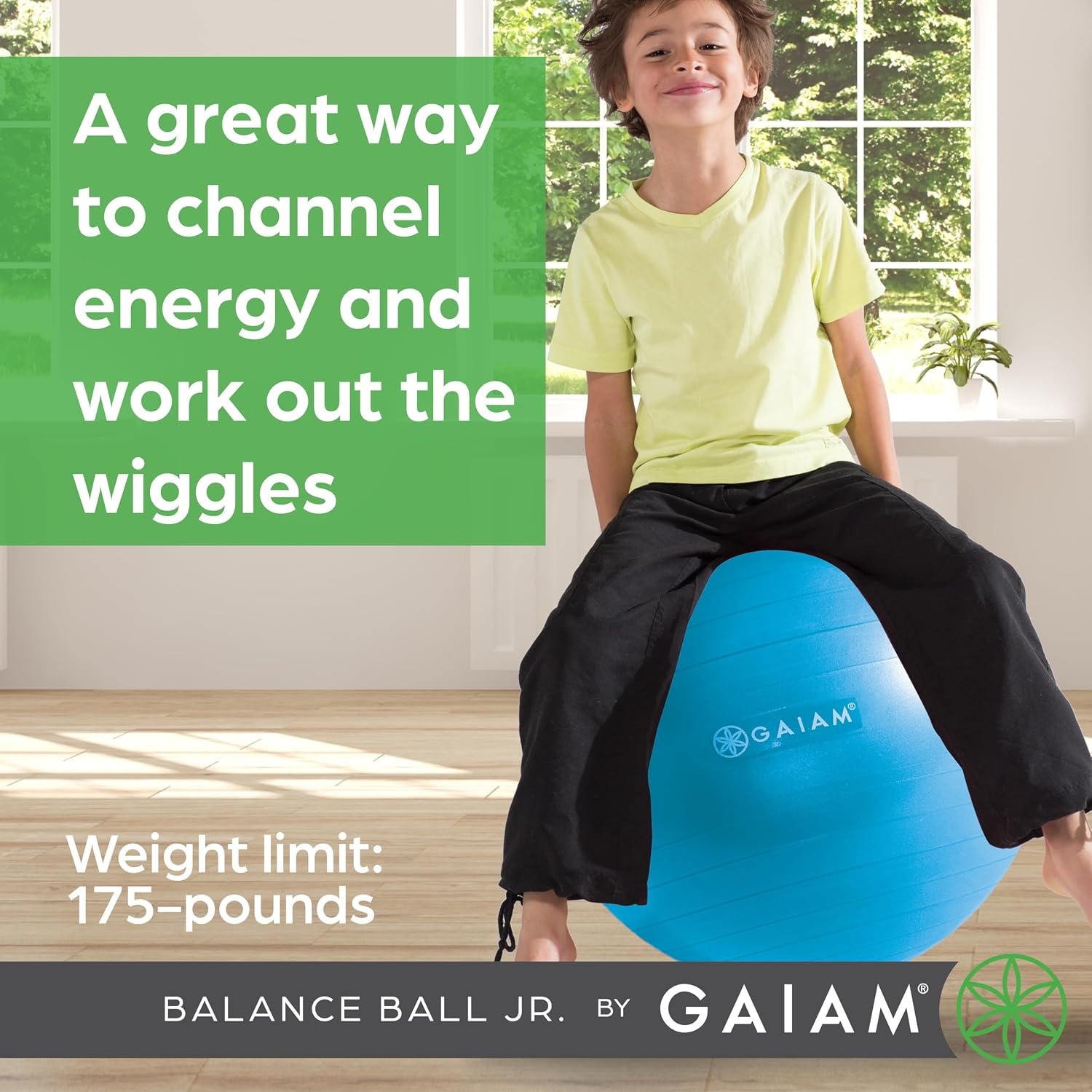 image:imageGaiam Classic Balance Ball Chair Stability SeatBlueGreen