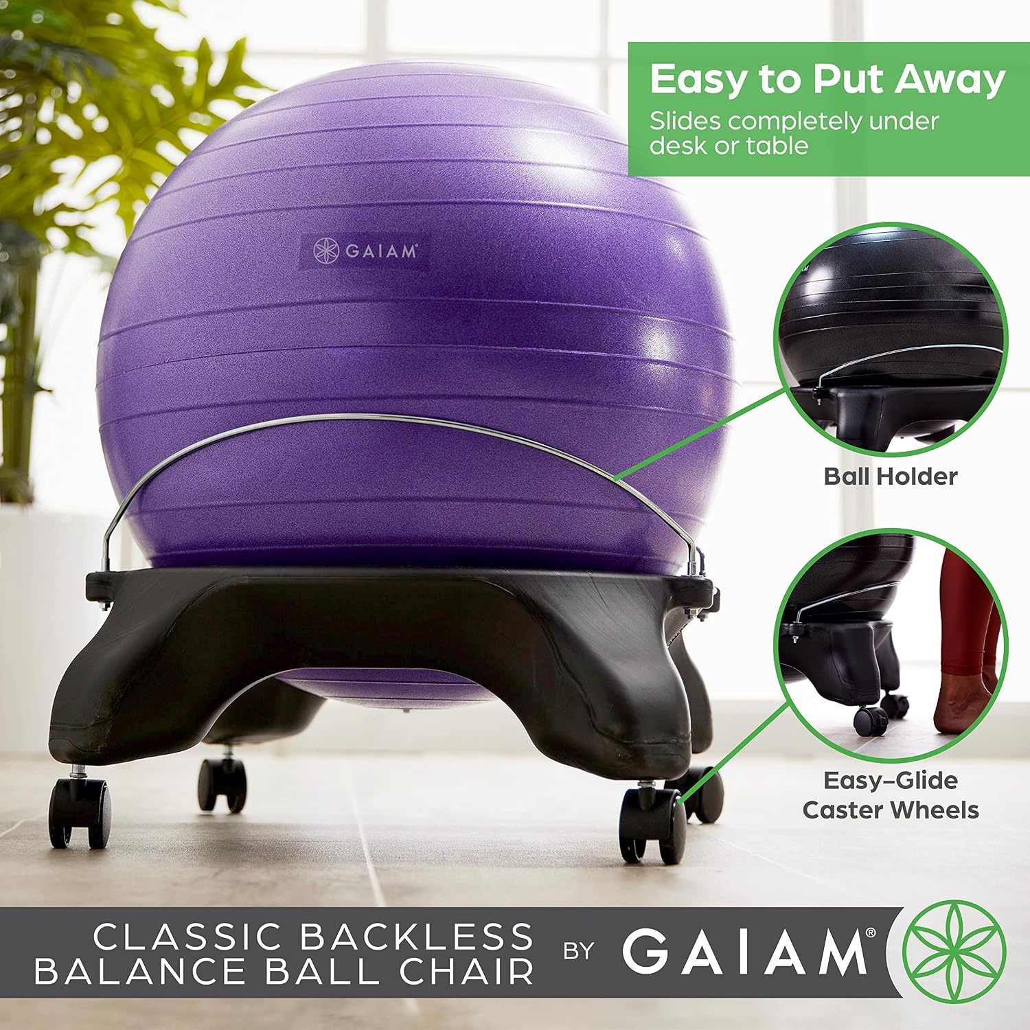 image:imageGaiam Classic Balance Ball Chair Stability SeatCharcoal